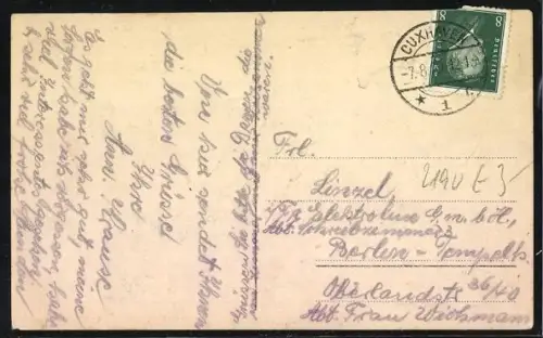 AK Cuxhaven, Die Alte Liebe bei Sturmflut