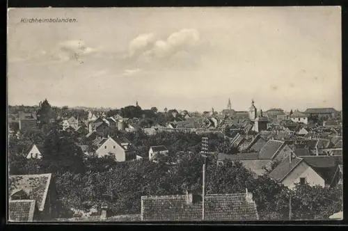 AK Kirchheimbolanden, Totalansicht des Ortes aus erhöhter Perspektive
