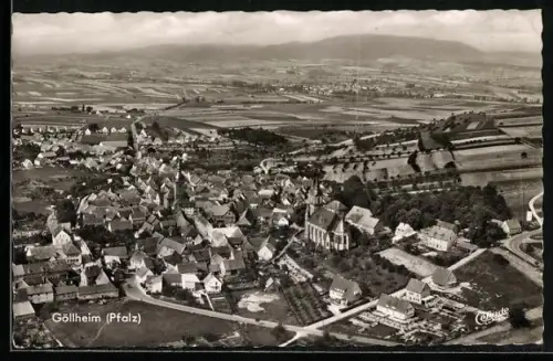AK Göllheim /Pfalz, Vogelschau auf den Ort