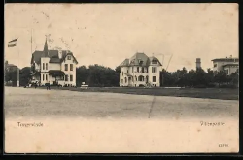 AK Travemünde, Strassenpartie mit Villen