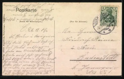 AK Cuxhaven / Nordsee, Seebrücke, Gedicht  Alte Liebe