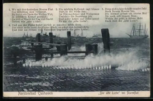AK Cuxhaven, Die alte Liebe bei Sturmflut