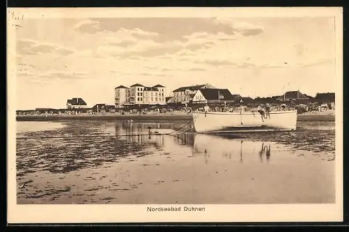AK Duhnen, Strandpartie vom Wasser aus gesehen