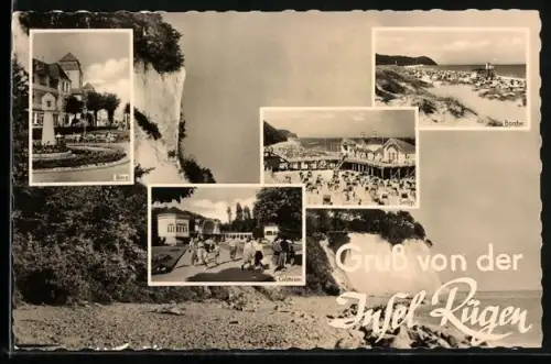 AK Binz /Rügen, Kreidefelsen am Strand, Binz, Sellin, Göhren, Baabe