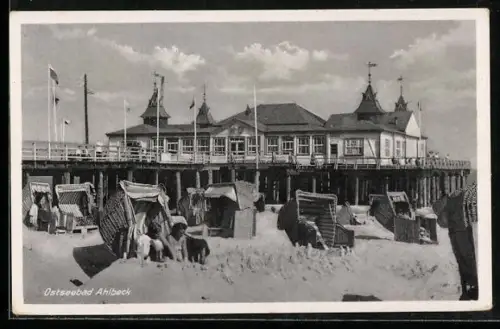 AK Ahlbeck / Ostseebad, Partie am Strand