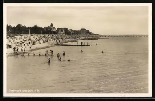 AK Arendsee i. M., Strand mit Badegästen