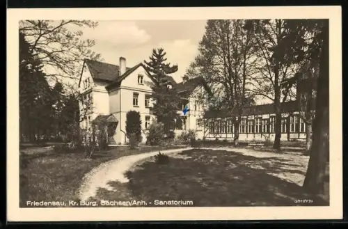 AK Friedensau /Burg, Blick zum Sanatorium