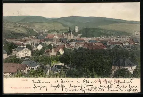 AK Osterode am Harz, Ortsansicht mit Kirche aus der Vogelschau