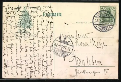 AK Osterode am Harz, Ortsansicht mit Kirche aus der Vogelschau