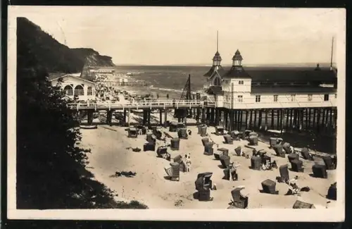 AK Sellin a. Rg., Badestrand mit Strandkörben