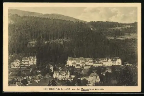 AK Schierke i. Harz, Ansicht von der Mauseklippe