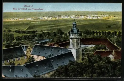 AK Ohrdruf, Blick auf Schloss und Truppenlager