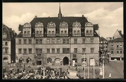 AK Naumburg /Saale, Partie am Rathaus