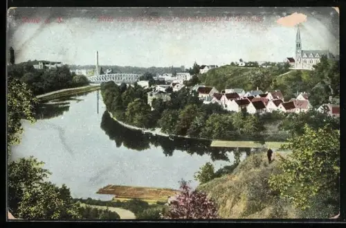 AK Halle a. S., Blick vom Hausberg auf Giebichenstein