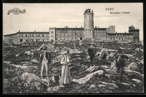 AK Brocken /Harz, Blick zum Brocken-Hotel