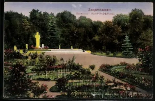 AK Sangerhausen, Rosarium, Kaiserin-Denkmal