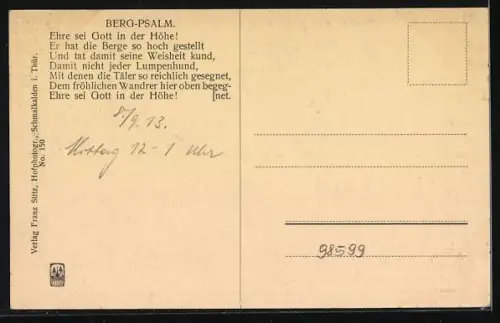 AK Brotterode i. Thür., Waldschänke Dreiherrenstein, Inhaber Fritz Messerschmidt