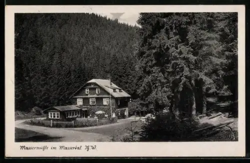 AK Masserberg /Thür. Wald, Gasthaus Massermühle im Massertal