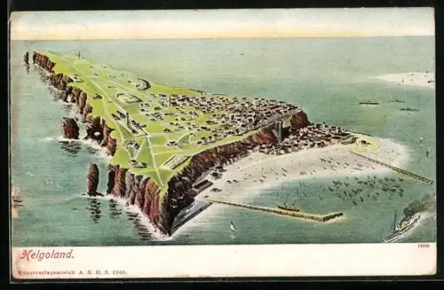 AK Helgoland, Blick auf die Insel