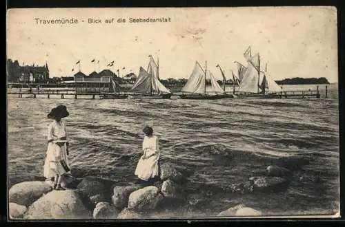 AK Travemünde, Blick auf die Seebadeanstalt