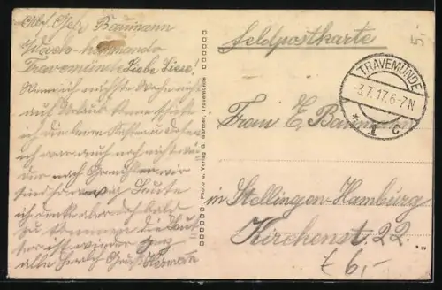 AK Travemünde, Blick auf die Seebadeanstalt