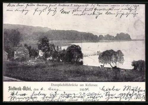 AK Sielbeck-Uklei, Dampfschiffsbrücke am Kellersee