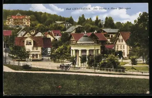 AK Bad Liebenstein /Thür., Die Quelle und Gasthaus Thüringen