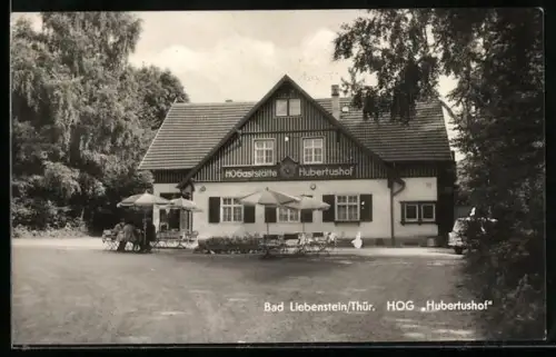 AK Bad Liebenstein /Thür., HO-Gaststätte Hubertushof mit Besuchern