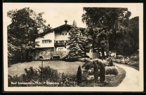 AK Bad Liebenstein /Thür., Klubhaus II mit Grünanlagen