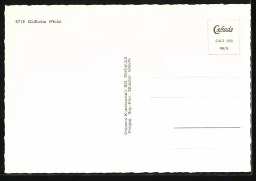 AK Göllheim /Pfalz, Ortsansicht mit Kirche aus der Vogelschau