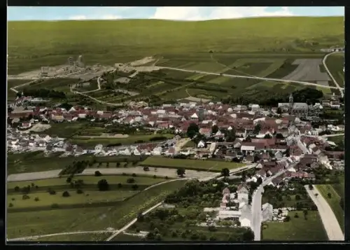 AK Göllheim /Pfalz, Ortsansicht mit Kirche aus der Vogelschau
