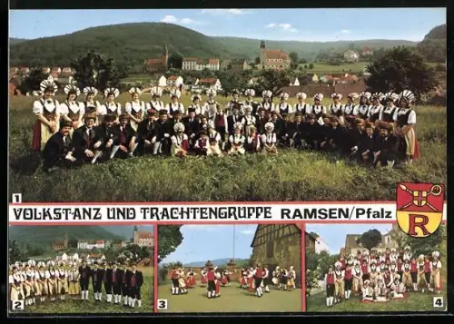 AK Ramsen /Pfalz, Volkstanz- und Trachtengruppe Kolpingfamilie, Volksliedergruppe, Jugendgruppe