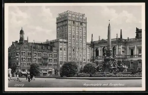 AK Leipzig, Augustusplatz mit Europahaus