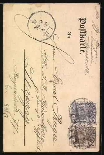 Künstler-AK Eisenach, Burschenschaftsdenkmal, Gesamtansicht