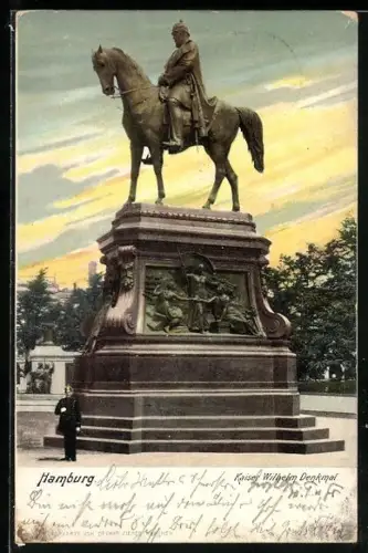 AK Hamburg, Kaiser Wilhelm Denkmal