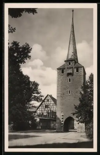 AK Langensalza /Thür., Strassenpartie am Klagetor