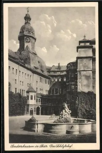 AK Sondershausen in Thür., Partie im Schlosshof