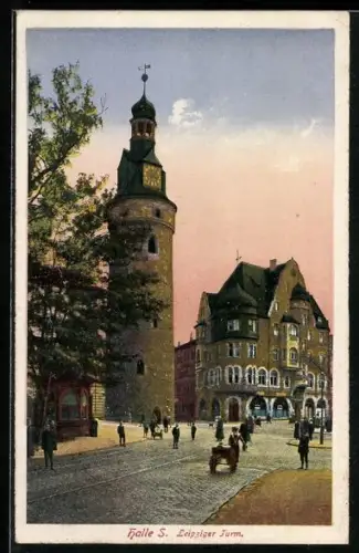 AK Halle / Saale, Leipziger Turm