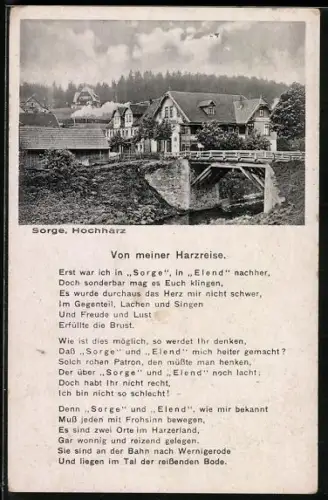 AK Sorge, Ortsansicht, Gedicht
