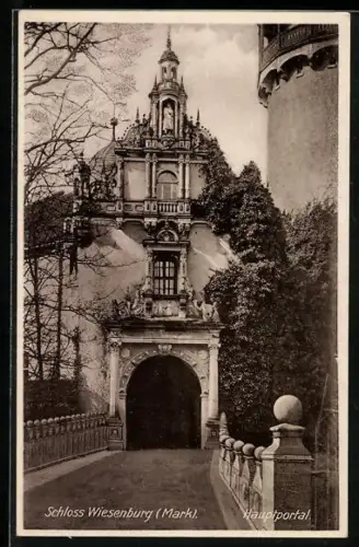 AK Wiesenburg / Mark, Schloss Wiesenburg, Hauptportal