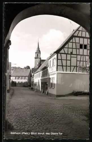 AK Göllheim /Pfalz, Blick durch das Obere Tor