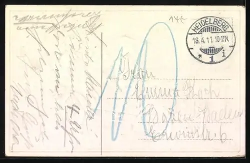 AK Geburtstags-Gratulantin im mit Veilchen geschmückten Auto