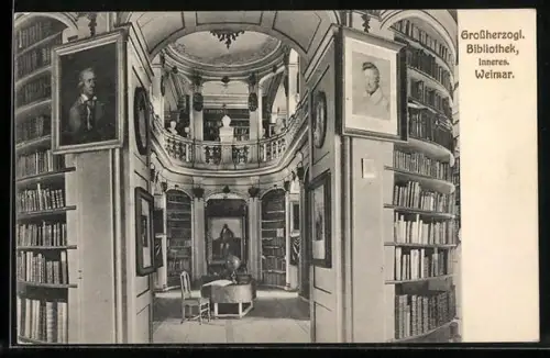 AK Weimar / Thüringen, Grossherzogl. Bibliothek, Inneres