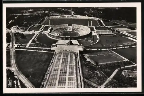 AK Berlin, Reichssportfeld aus der Vogelschau, Olympia