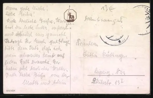 AK Katzen beim Reinemachen in der Stube, vermenschlichte Tiere