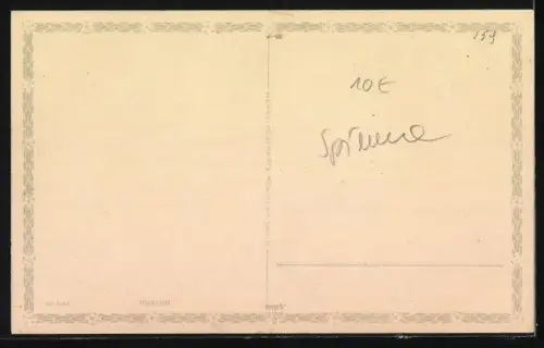 AK Getigerte Katze beobachtet eine Spinne im Netz