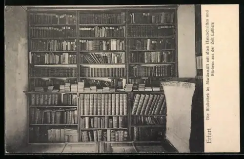 AK Erfurt, Die Bibliothek im Martinsstift mit alten Handschriften und Büchern aus der Zeit Luthers