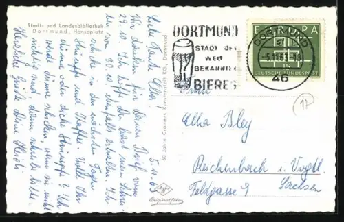 AK Dortmund, Stadt- und Landesbibliothek, Hansaplatz