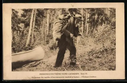 AK Missions d'Extreme Nord Canadian, au passage des rapides, il faut transporteur materiel et bateau