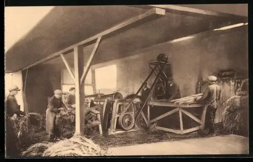 AK Arbeiter bei der Flachs-Herstellung, Landwirtschaft